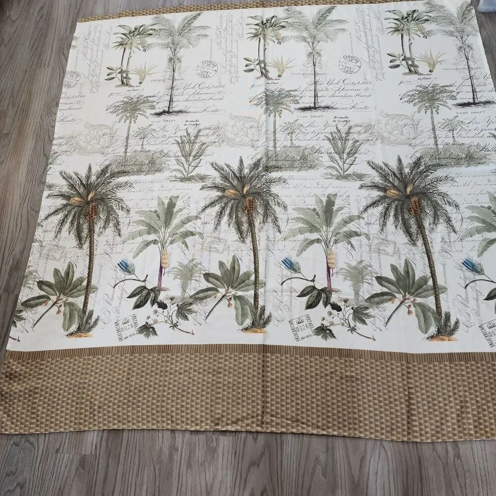 Avanti Home Linens Shower Curtain Colony Palm Tree Beaded Accents 72